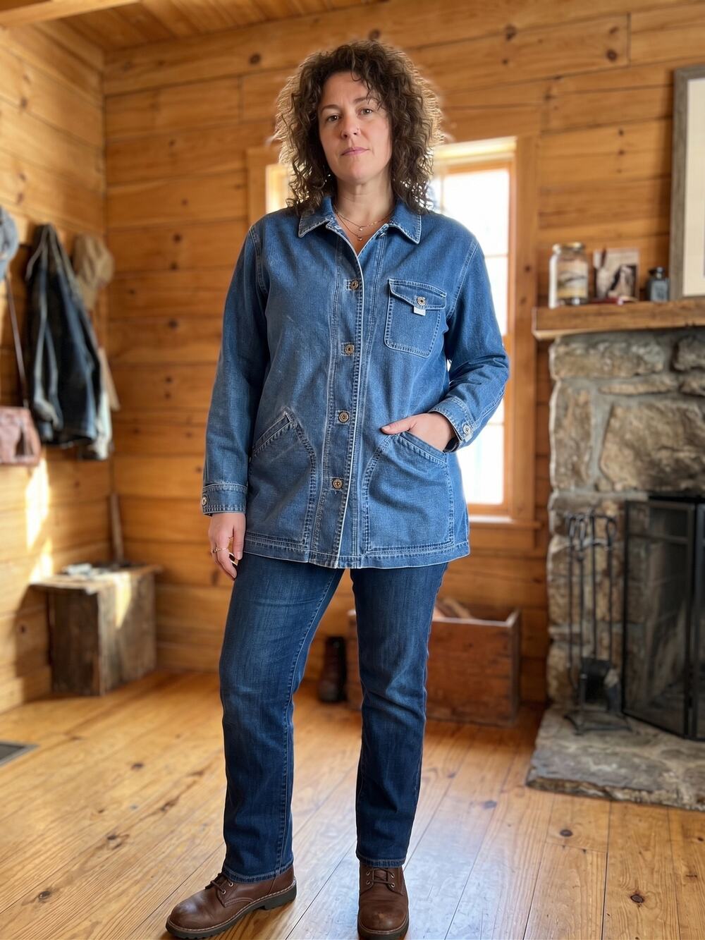 Lauren Ralph Lauren Vintage Denim Chore Coat Jacket Medium Wash Workwear Large